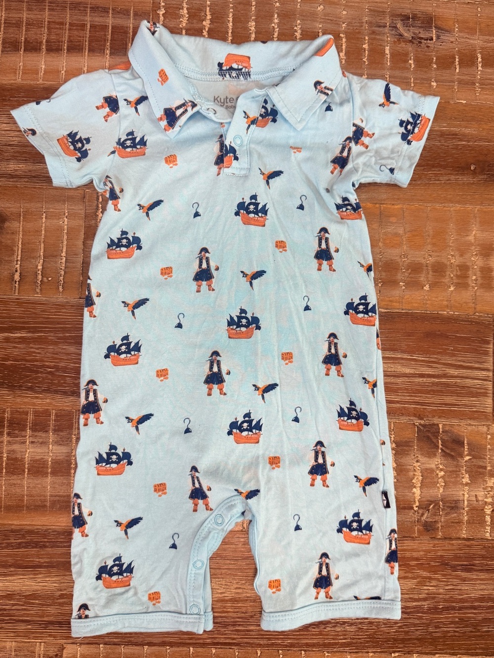 Kyte BABY Pirate Ship Bamboo Shortie Romper 12-18m